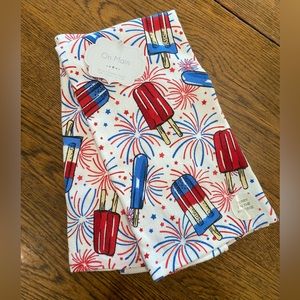 Patriotic Popsicles & Fireworks Kitchen Towels Set Of 2, July 4th Kitchen Towels